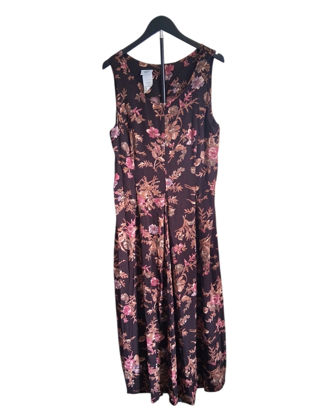 90's Vintage Laura Ashley Brown Floral Maxi Dress Womens Size 12